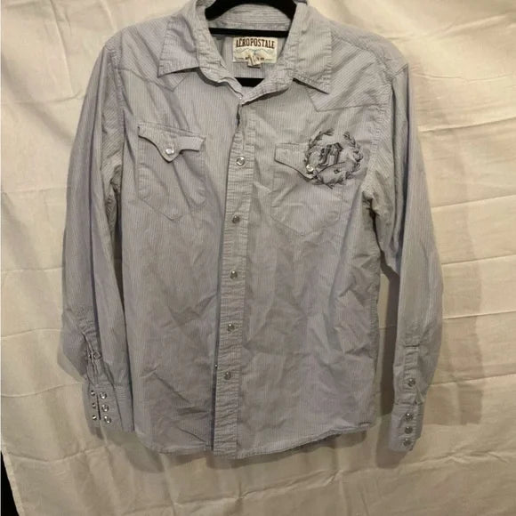 Aeropostale Blue Casual Button Down Shirt