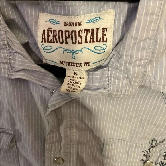 Aeropostale Blue Casual Button Down Shirt